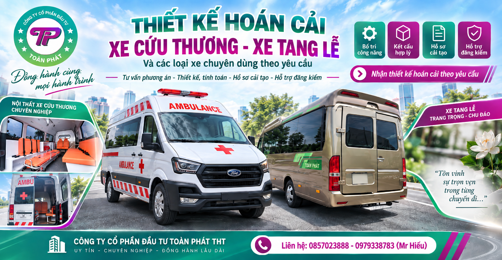 THIẾT KẾ – CẢI TẠO XE CỨU THƯƠNG, XE TANG LỄ, XE TẢI VAN VÀ CÁC LOẠI XE CHUYÊN DÙNG