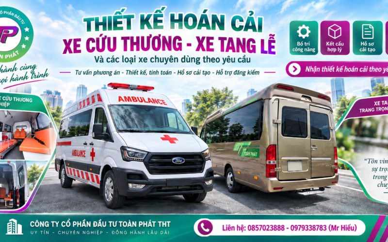 THIẾT KẾ – CẢI TẠO XE CỨU THƯƠNG, XE TANG LỄ, XE TẢI VAN VÀ CÁC LOẠI XE CHUYÊN DÙNG